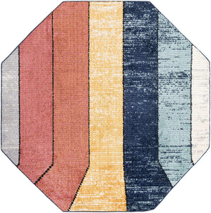 Multicolor 7' 10 x 7' 10 Tagine Octagon Area Rug Durable 100% Polyester Modern Unique Easy Clean Carpet for Indoor Home Decor for Sale at Rug Engine