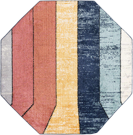 Multicolor 7' 10 x 7' 10 Tagine Octagon Area Rug Durable 100% Polyester Modern Unique Easy Clean Carpet for Indoor Home Decor for Sale at Rug Engine