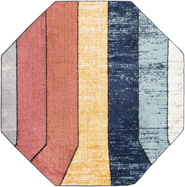Multicolor 7' 10 x 7' 10 Tagine Octagon Area Rug Durable 100% Polyester Modern Unique Easy Clean Carpet for Indoor Home Decor for Sale at Rug Engine