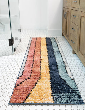 Multicolor 2' 7 x 12' Tagine Runner Area Rug Durable 100% Polyester Modern Unique Easy Clean Carpet for Indoor Home Decor for Sale at Rug Engine