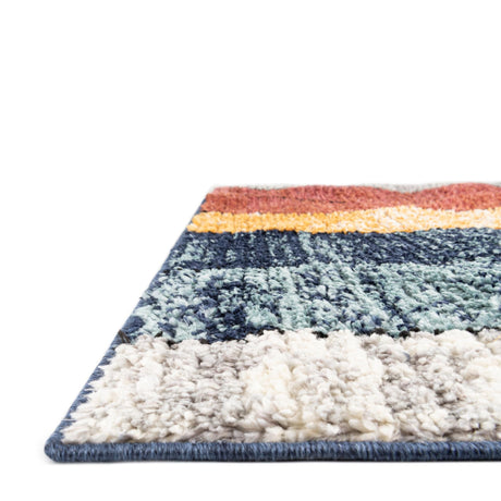 Multicolor 2' x 5' Tagine Runner Area Rug Durable 100% Polyester Modern Unique Easy Clean Carpet for Indoor Home Decor for Sale at Rug Engine