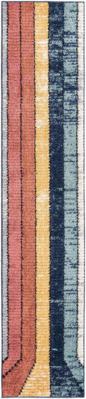 Multicolor 2' x 10' Tagine Runner Area Rug Durable 100% Polyester Modern Unique Easy Clean Carpet for Indoor Home Decor for Sale at Rug Engine
