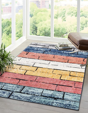 Multicolor 9' x 12' Tagine Rectangle Area Rug Durable 100% Polyester Modern Unique Easy Clean Carpet for Indoor Home Decor for Sale at Rug Engine