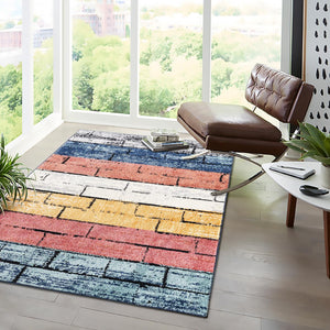 Multicolor 2' x 3' Tagine Rectangle Area Rug Durable 100% Polyester Modern Unique Easy Clean Carpet for Indoor Home Decor for Sale at Rug Engine