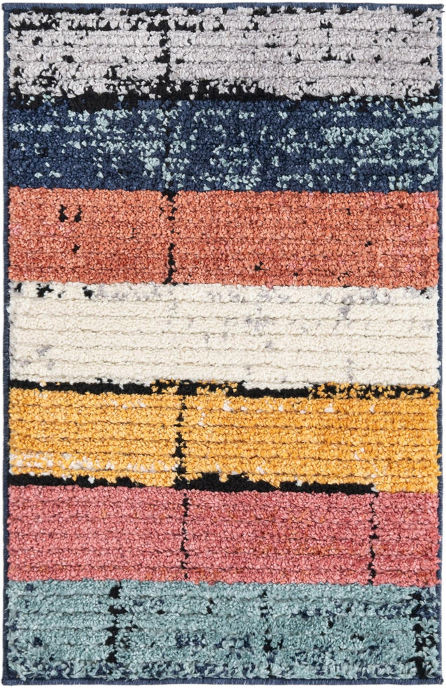 Multicolor 2' x 3' Tagine Rectangle Area Rug Durable 100% Polyester Modern Unique Easy Clean Carpet for Indoor Home Decor for Sale at Rug Engine