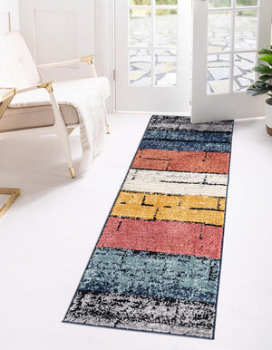 Multicolor 2' x 7' 10 Tagine Runner Area Rug Durable 100% Polyester Modern Unique Easy Clean Carpet for Indoor Home Decor for Sale at Rug Engine