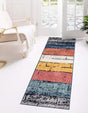Multicolor 2' x 5' Tagine Runner Area Rug Durable 100% Polyester Modern Unique Easy Clean Carpet for Indoor Home Decor for Sale at Rug Engine