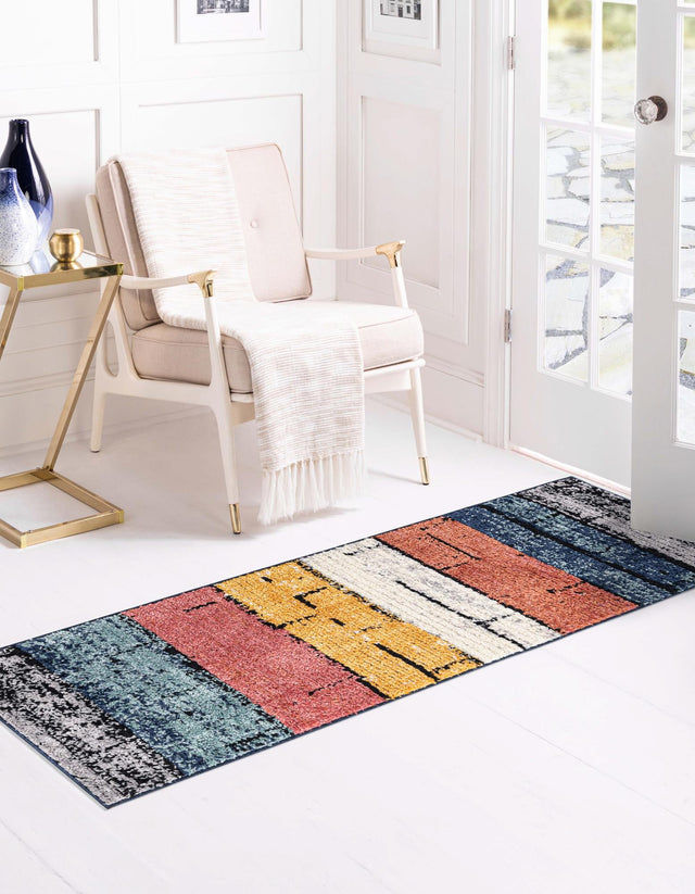 Multicolor 2' x 7' 10 Tagine Runner Area Rug Durable 100% Polyester Modern Unique Easy Clean Carpet for Indoor Home Decor for Sale at Rug Engine