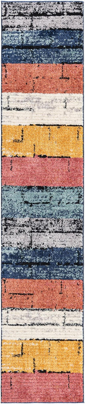 Multicolor 2' x 10' Tagine Runner Area Rug Durable 100% Polyester Modern Unique Easy Clean Carpet for Indoor Home Decor for Sale at Rug Engine