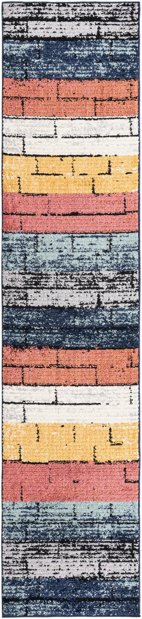 Multicolor 2' 7 x 12' Tagine Runner Area Rug Durable 100% Polyester Modern Unique Easy Clean Carpet for Indoor Home Decor for Sale at Rug Engine