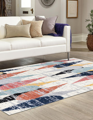 Ivory 9' x 12' Tagine Rectangle Area Rug Durable 100% Polyester Modern Unique Easy Clean Carpet for Indoor Home Decor for Sale at Rug Engine