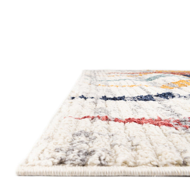 Ivory 7' 10 x 10' Tagine Rectangle Area Rug Durable 100% Polyester Modern Unique Easy Clean Carpet for Indoor Home Decor for Sale at Rug Engine