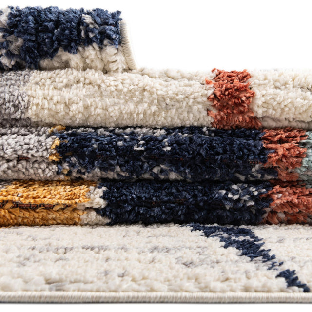 Ivory 7' 10 x 10' Tagine Rectangle Area Rug Durable 100% Polyester Modern Unique Easy Clean Carpet for Indoor Home Decor for Sale at Rug Engine