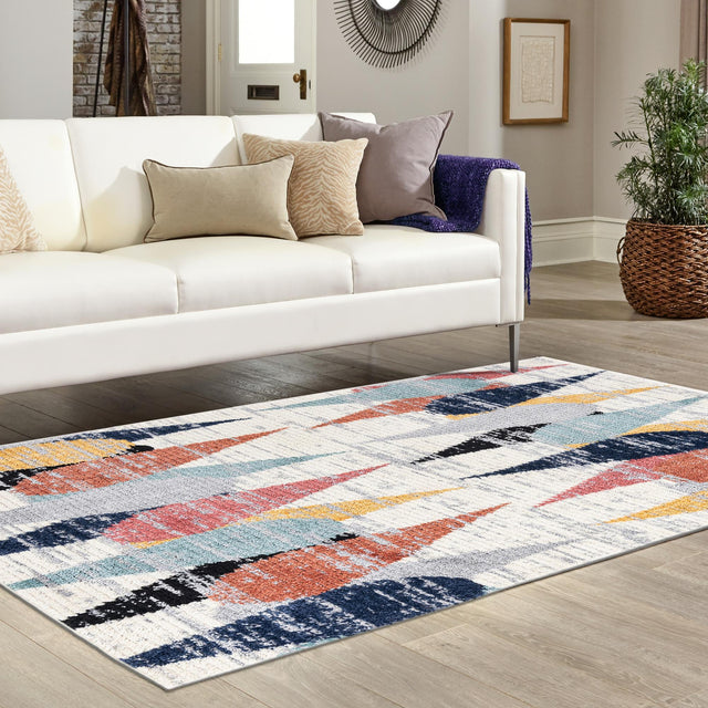 Ivory 9' x 12' Tagine Rectangle Area Rug Durable 100% Polyester Modern Unique Easy Clean Carpet for Indoor Home Decor for Sale at Rug Engine