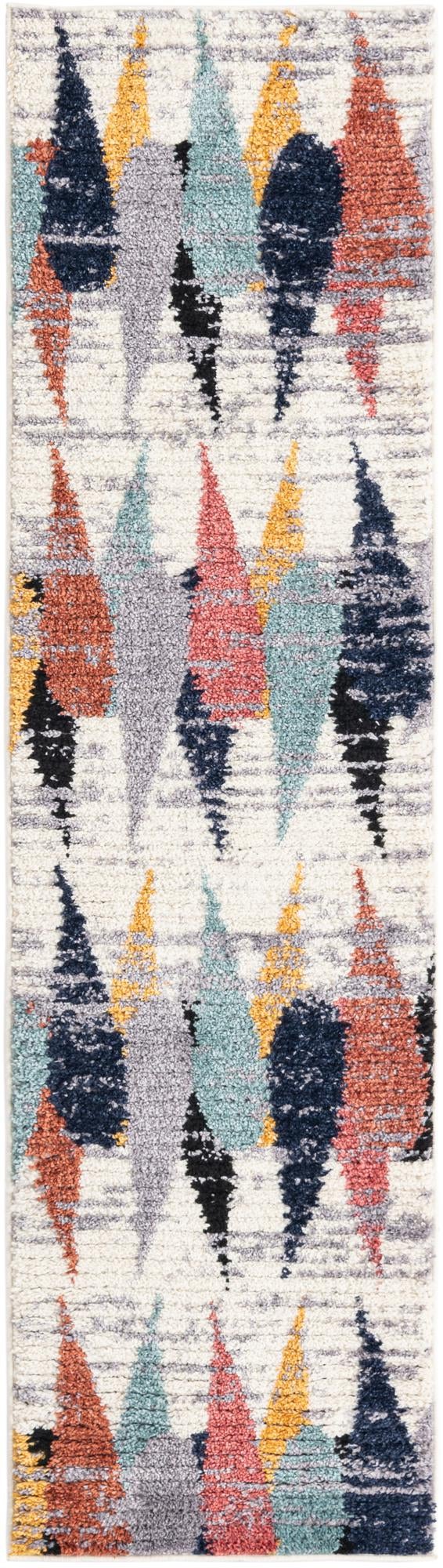 Ivory 2' x 7' 10 Tagine Runner Area Rug Durable 100% Polyester Modern Unique Easy Clean Carpet for Indoor Home Decor for Sale at Rug Engine