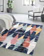 Blue 6' x 9' Tagine Rectangle Area Rug Durable 100% Polyester Modern Unique Easy Clean Carpet for Indoor Home Decor for Sale at Rug Engine