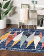 Blue 5' 3 x 5' 3 Tagine Square Area Rug Durable 100% Polyester Modern Unique Easy Clean Carpet for Indoor Home Decor for Sale at Rug Engine