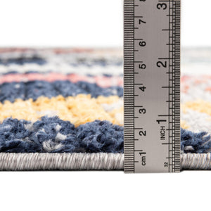 Blue 2' x 7' 10 Tagine Runner Area Rug Durable 100% Polyester Modern Unique Easy Clean Carpet for Indoor Home Decor for Sale at Rug Engine