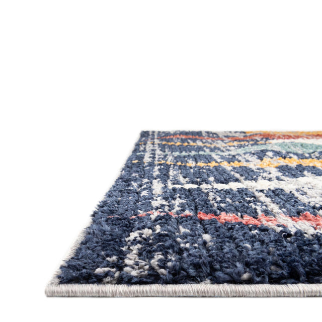 Blue 2' x 10' Tagine Runner Area Rug Durable 100% Polyester Modern Unique Easy Clean Carpet for Indoor Home Decor for Sale at Rug Engine