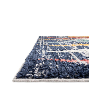 Blue 2' x 7' 10 Tagine Runner Area Rug Durable 100% Polyester Modern Unique Easy Clean Carpet for Indoor Home Decor for Sale at Rug Engine