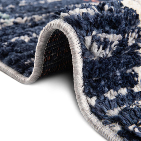Blue 2' x 10' Tagine Runner Area Rug Durable 100% Polyester Modern Unique Easy Clean Carpet for Indoor Home Decor for Sale at Rug Engine