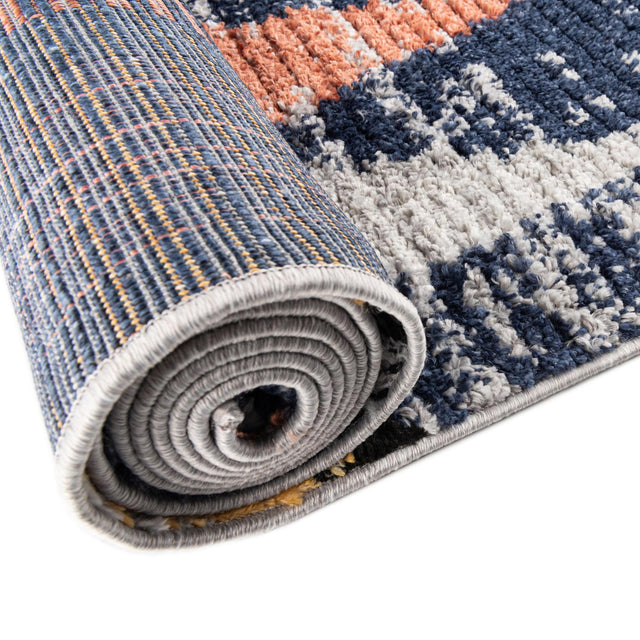 Blue 2' x 10' Tagine Runner Area Rug Durable 100% Polyester Modern Unique Easy Clean Carpet for Indoor Home Decor for Sale at Rug Engine