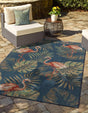 Navy Blue 3' 11 x 5' 11 Baja Outdoor Rectangle Area Rug Weather Resistant for Patio, Deck, Terrace, Balcony, Porch 100% Polypropylene Modern Outside Decor for Sale at Rug Engine