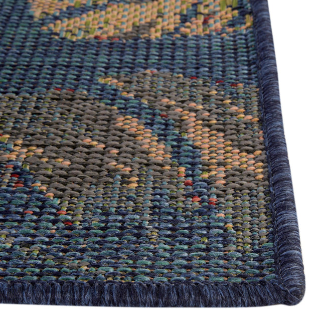 Navy Blue 5' 3 x 7' 7 Baja Outdoor Rectangle Area Rug Weather Resistant for Patio, Deck, Terrace, Balcony, Porch 100% Polypropylene Modern Outside Decor for Sale at Rug Engine