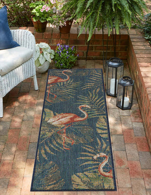 Navy Blue 2' x 3' 11 Baja Outdoor Runner Area Rug Weather Resistant for Patio, Deck, Terrace, Balcony, Porch 100% Polypropylene Modern Outside Decor for Sale at Rug Engine