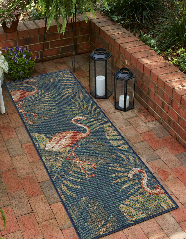Navy Blue 2' x 5' 11 Baja Outdoor Runner Area Rug Weather Resistant for Patio, Deck, Terrace, Balcony, Porch 100% Polypropylene Modern Outside Decor for Sale at Rug Engine
