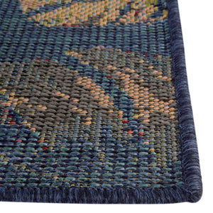 Navy Blue 2' x 5' 11 Baja Outdoor Runner Area Rug Weather Resistant for Patio, Deck, Terrace, Balcony, Porch 100% Polypropylene Modern Outside Decor for Sale at Rug Engine