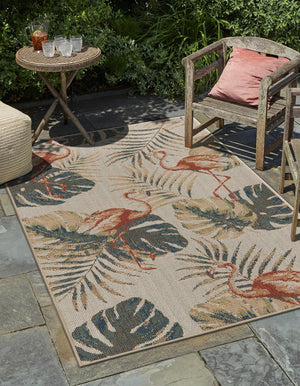 Ivory 7' 10 x 10' Baja Outdoor Rectangle Area Rug Weather Resistant for Patio, Deck, Terrace, Balcony, Porch 100% Polypropylene Modern Outside Decor for Sale at Rug Engine