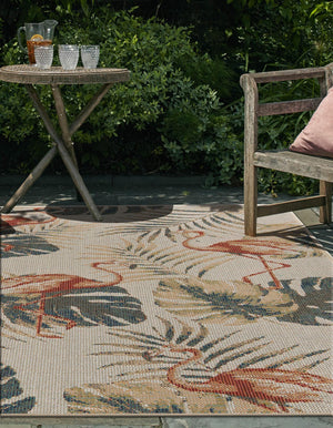 Ivory 9' x 12' Baja Outdoor Rectangle Area Rug Weather Resistant for Patio, Deck, Terrace, Balcony, Porch 100% Polypropylene Modern Outside Decor for Sale at Rug Engine