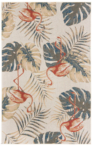 Ivory 5' 3 x 7' 7 Baja Outdoor Rectangle Area Rug Weather Resistant for Patio, Deck, Terrace, Balcony, Porch 100% Polypropylene Modern Outside Decor for Sale at Rug Engine