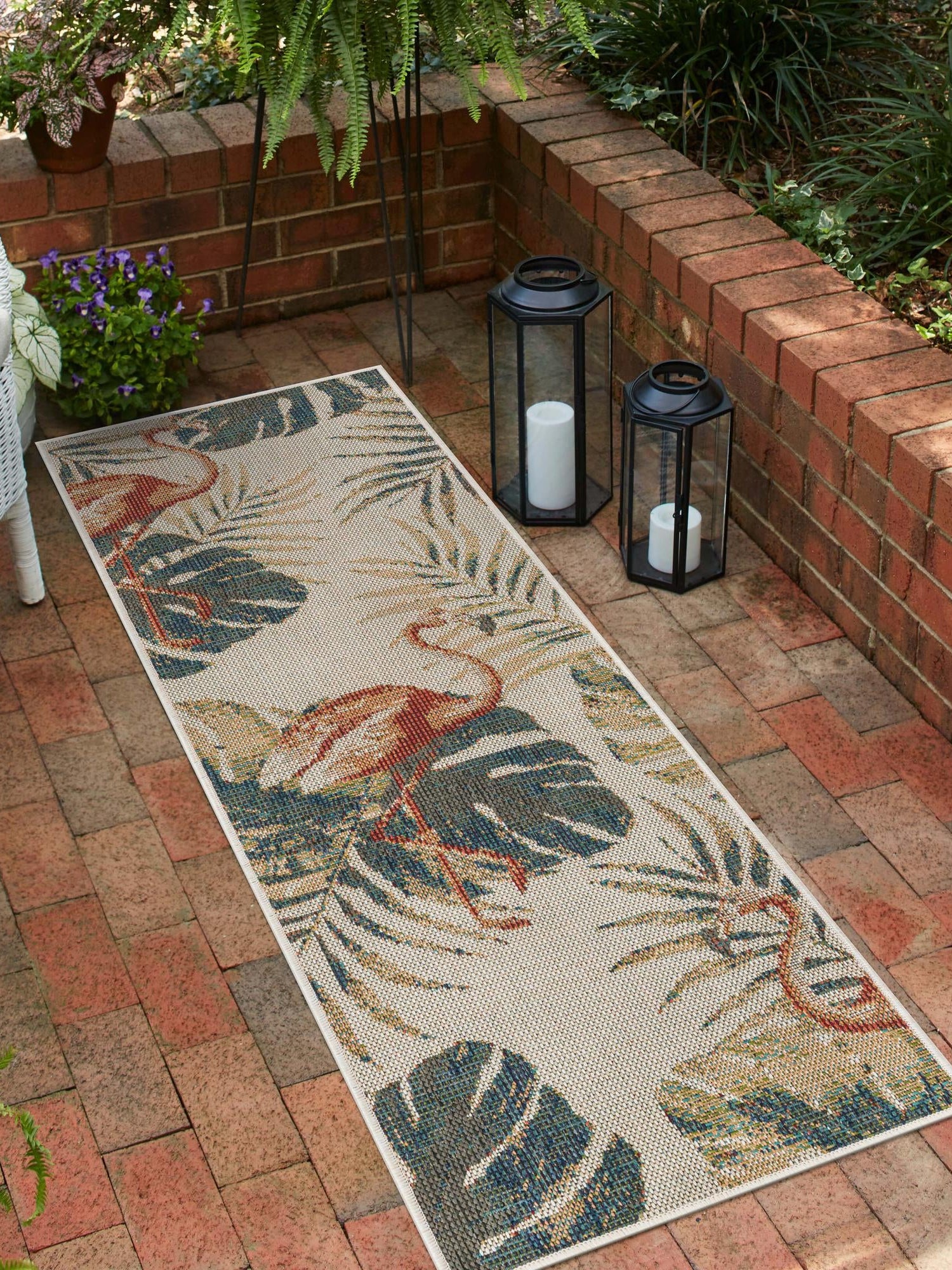 Ivory 2' x 5' 11 Baja Outdoor Runner Area Rug Weather Resistant for Patio, Deck, Terrace, Balcony, Porch 100% Polypropylene Modern Outside Decor for Sale at Rug Engine