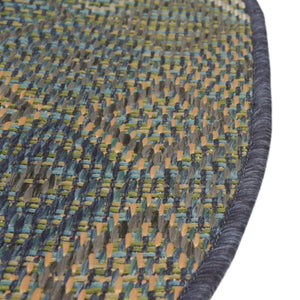 Navy Blue 3' 3 x 3' 3 Baja Outdoor Round Area Rug Weather Resistant for Patio, Deck, Terrace, Balcony, Porch 100% Polypropylene Modern Outside Decor for Sale at Rug Engine