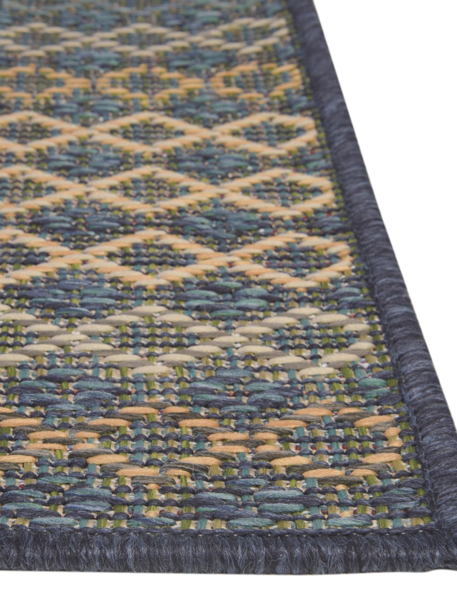 Navy Blue 2' x 5' 11 Baja Outdoor Runner Area Rug Weather Resistant for Patio, Deck, Terrace, Balcony, Porch 100% Polypropylene Modern Outside Decor for Sale at Rug Engine