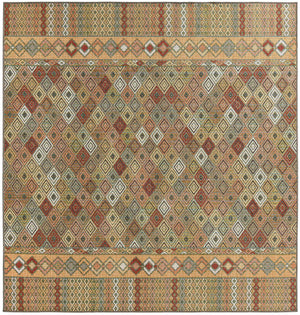 Multicolor 7' 10 x 7' 10 Baja Outdoor Square Area Rug Weather Resistant for Patio, Deck, Terrace, Balcony, Porch 100% Polypropylene Modern Outside Decor for Sale at Rug Engine