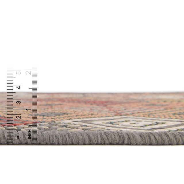 Multicolor 3' 3 x 3' 3 Baja Outdoor Round Area Rug Weather Resistant for Patio, Deck, Terrace, Balcony, Porch 100% Polypropylene Modern Outside Decor for Sale at Rug Engine