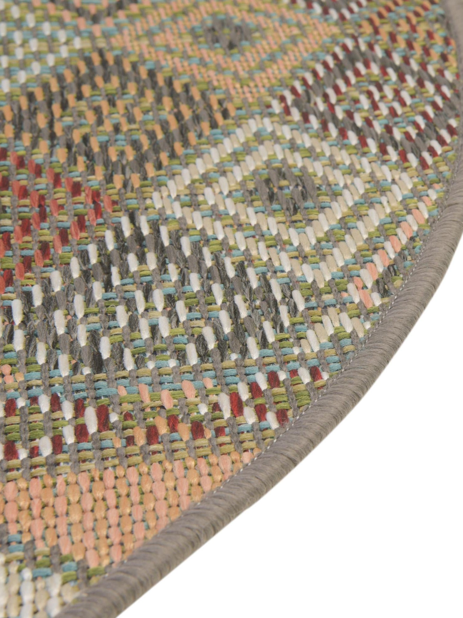Multicolor 5' 3 x 5' 3 Baja Outdoor Round Area Rug Weather Resistant for Patio, Deck, Terrace, Balcony, Porch 100% Polypropylene Modern Outside Decor for Sale at Rug Engine