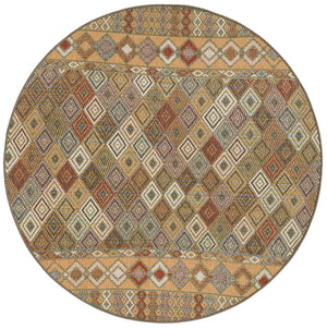 Multicolor 5' 3 x 5' 3 Baja Outdoor Round Area Rug Weather Resistant for Patio, Deck, Terrace, Balcony, Porch 100% Polypropylene Modern Outside Decor for Sale at Rug Engine