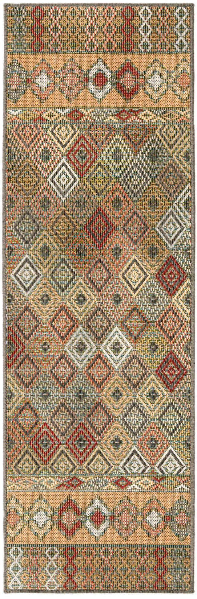 Multicolor 2' x 5' 11 Baja Outdoor Runner Area Rug Weather Resistant for Patio, Deck, Terrace, Balcony, Porch 100% Polypropylene Modern Outside Decor for Sale at Rug Engine