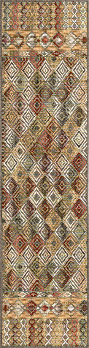 Multicolor 2' x 7' 10 Baja Outdoor Runner Area Rug Weather Resistant for Patio, Deck, Terrace, Balcony, Porch 100% Polypropylene Modern Outside Decor for Sale at Rug Engine