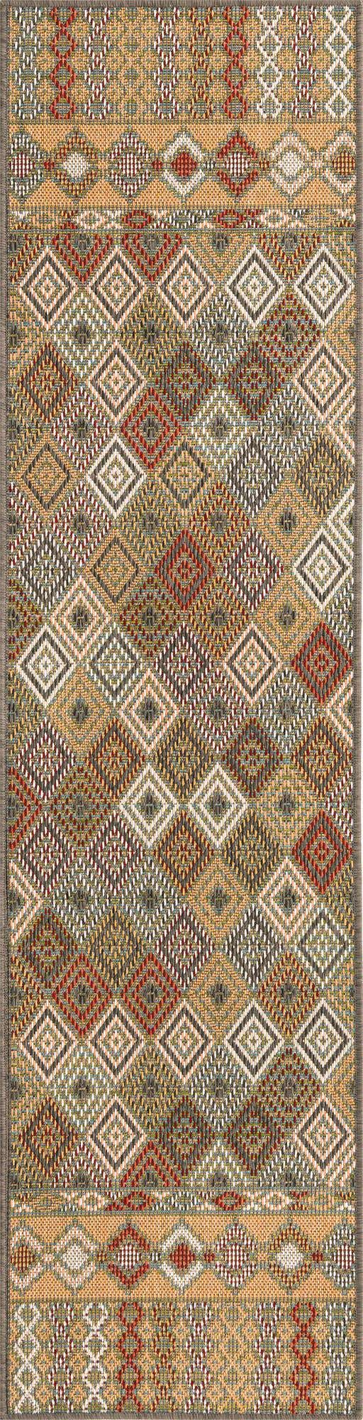 Multicolor 2' x 7' 10 Baja Outdoor Runner Area Rug Weather Resistant for Patio, Deck, Terrace, Balcony, Porch 100% Polypropylene Modern Outside Decor for Sale at Rug Engine