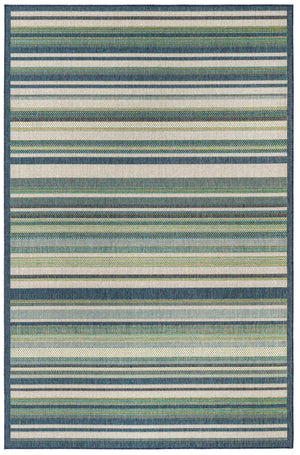 Blue 6' x 9' Baja Outdoor Rectangle Area Rug Weather Resistant for Patio, Deck, Terrace, Balcony, Porch 100% Polypropylene Modern Outside Decor for Sale at Rug Engine