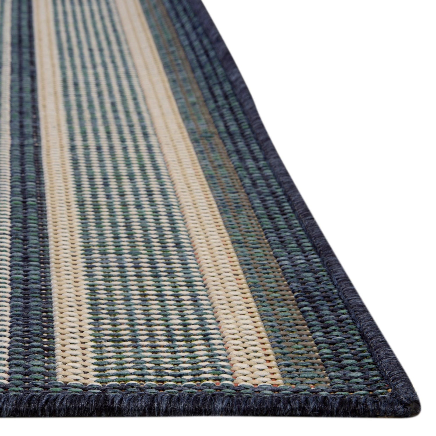 Blue 9' x 12' Baja Outdoor Rectangle Area Rug Weather Resistant for Patio, Deck, Terrace, Balcony, Porch 100% Polypropylene Modern Outside Decor for Sale at Rug Engine