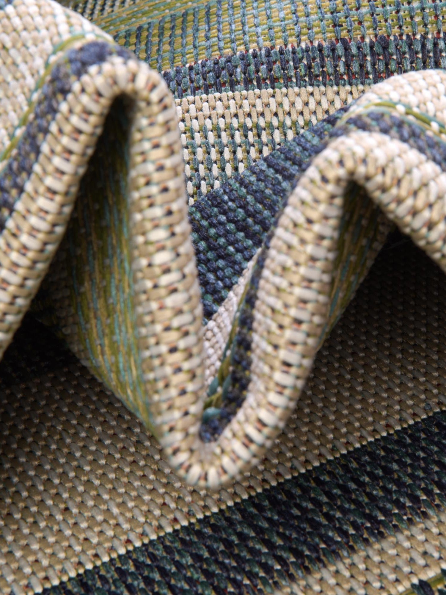 Blue 5' 3 x 7' 7 Baja Outdoor Rectangle Area Rug Weather Resistant for Patio, Deck, Terrace, Balcony, Porch 100% Polypropylene Modern Outside Decor for Sale at Rug Engine