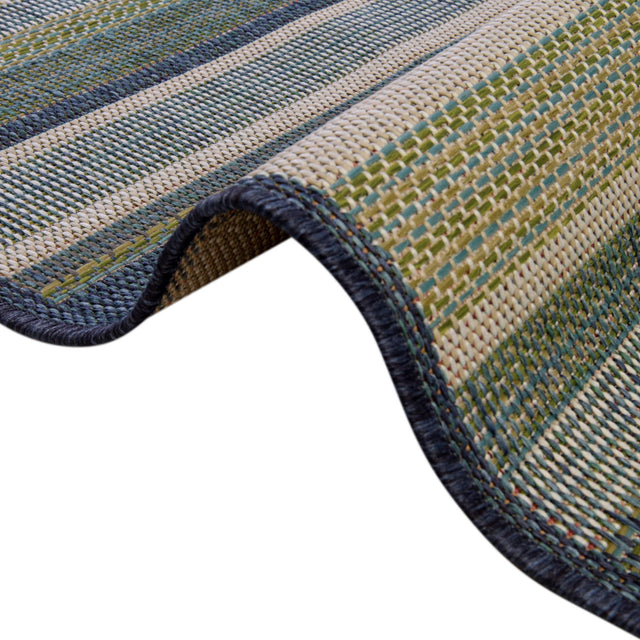 Blue 3' 11 x 5' 11 Baja Outdoor Rectangle Area Rug Weather Resistant for Patio, Deck, Terrace, Balcony, Porch 100% Polypropylene Modern Outside Decor for Sale at Rug Engine
