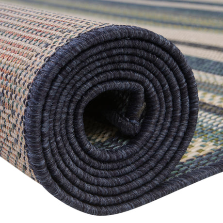 Blue 7' 10 x 10' Baja Outdoor Rectangle Area Rug Weather Resistant for Patio, Deck, Terrace, Balcony, Porch 100% Polypropylene Modern Outside Decor for Sale at Rug Engine