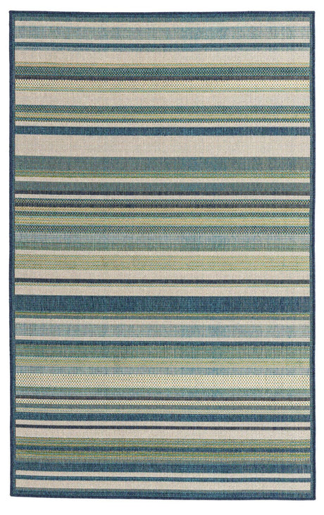 Blue 5' 3 x 8' Baja Outdoor Rectangle Rug